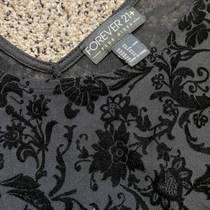 Forever 21 deep neck lace bodysuit